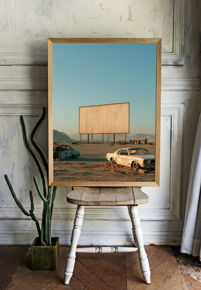 Desert Drive-In Ruins Photography Print. — room view 1