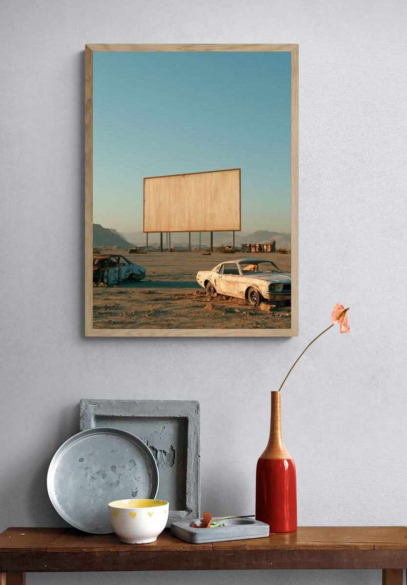 Desert Drive-In Ruins Photography Print. — room view 3