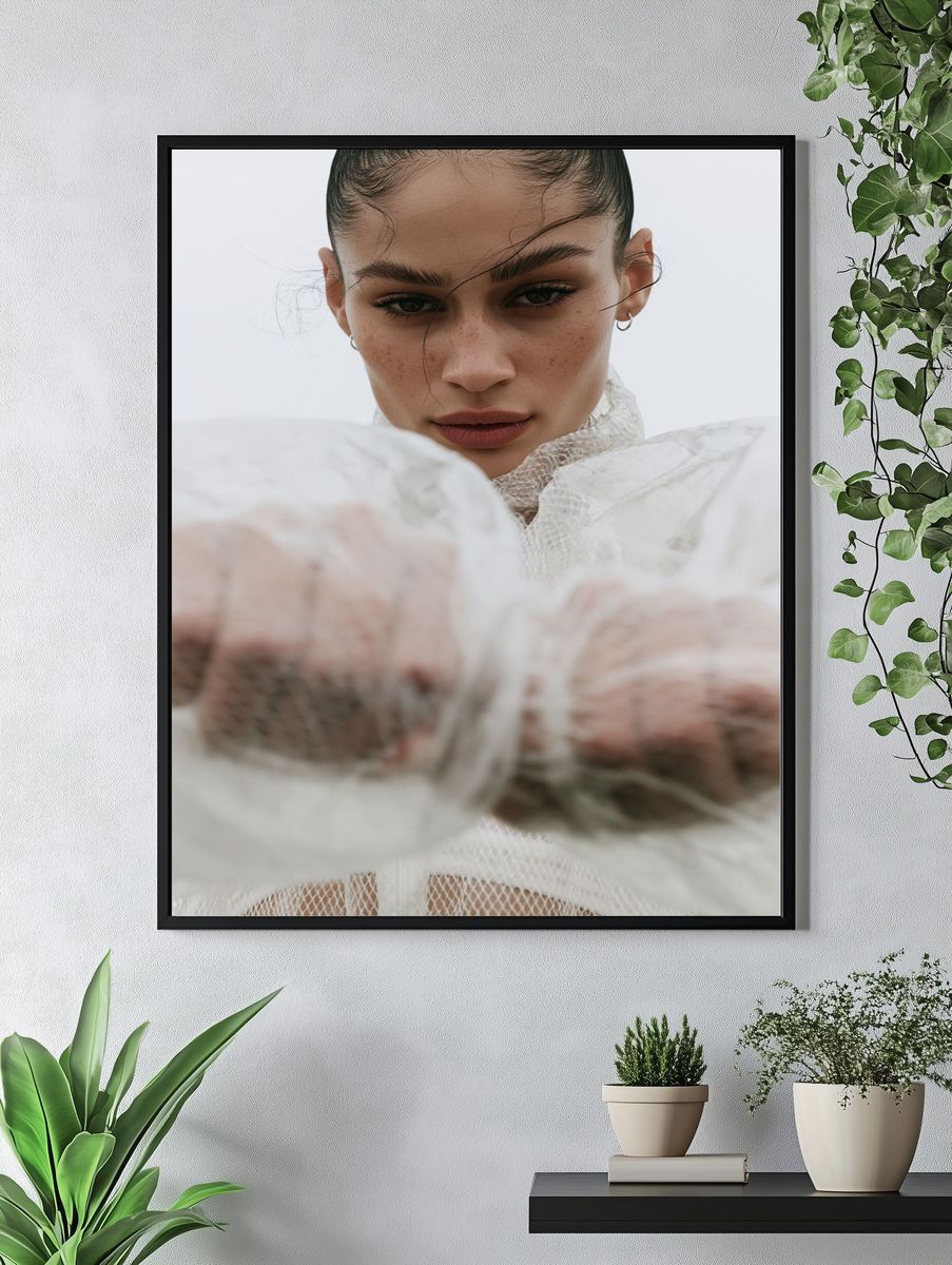 Editorial Fashion Portrait Poster. — room view 4