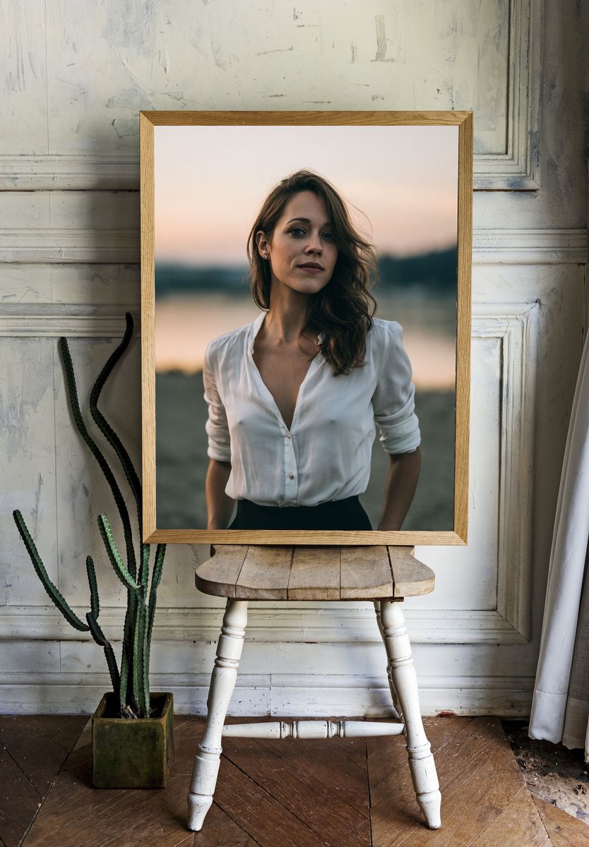 Woman at Dusk Portrait Poster. — room view 1