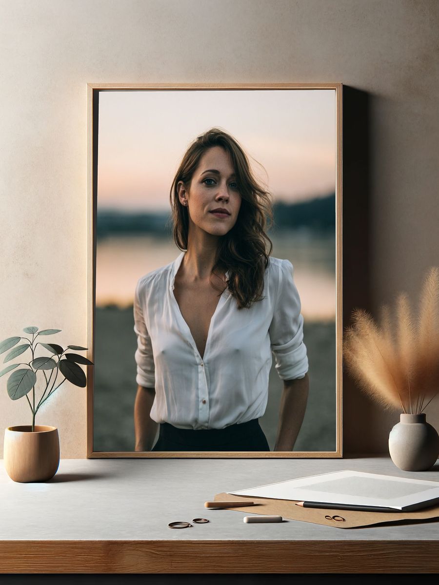 Woman at Dusk Portrait Poster. — room view 2