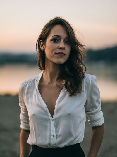Woman at Dusk Portrait Poster. poster