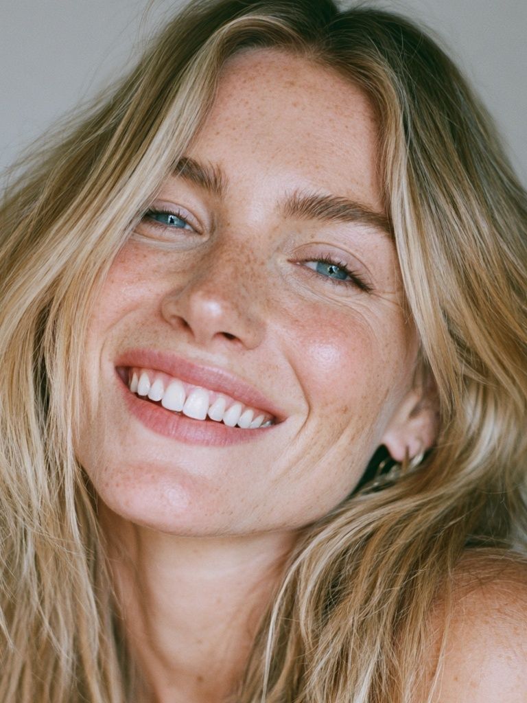 Smiling Blonde Portrait Photography Poster. poster detail