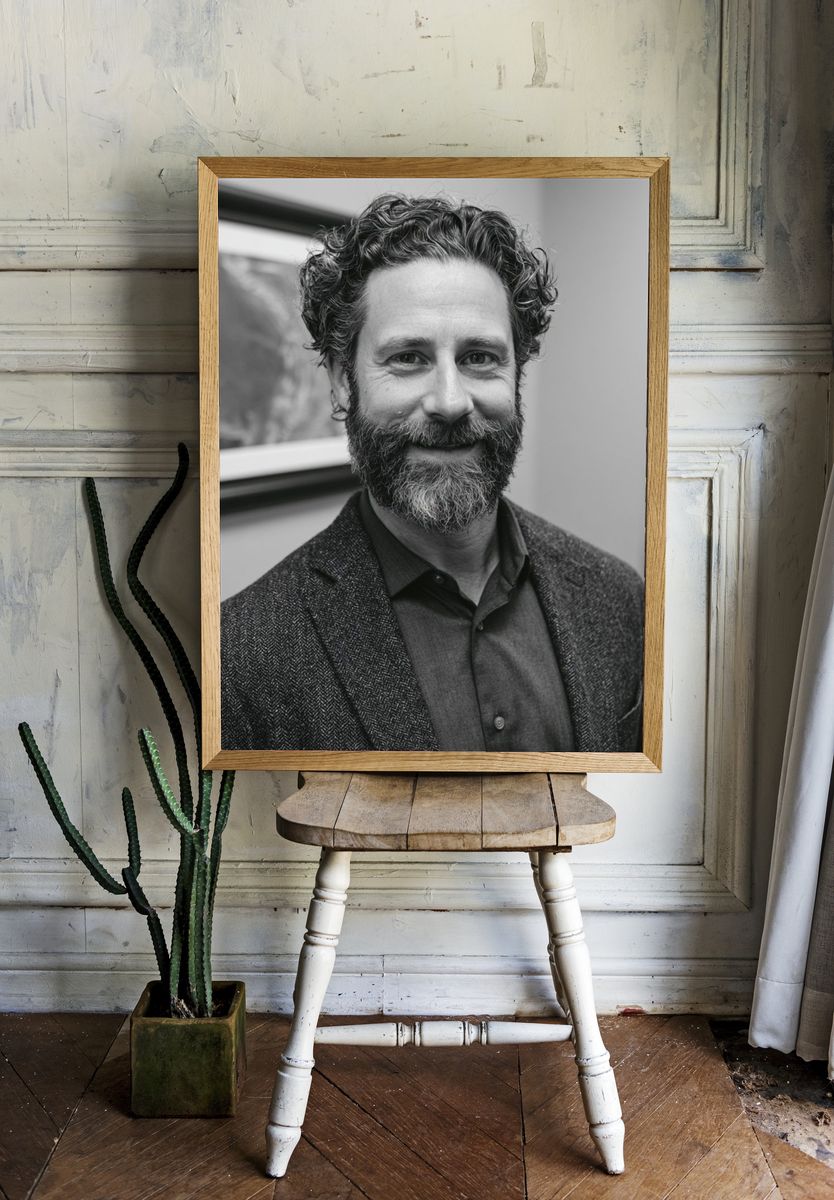 Smiling Bearded Portrait Photography Poster. room preview