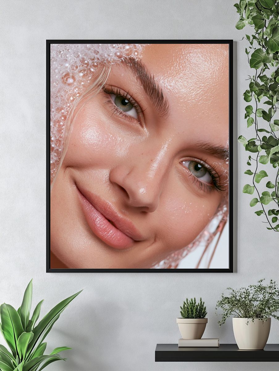 Bubble Face Portrait Print. — room view 4