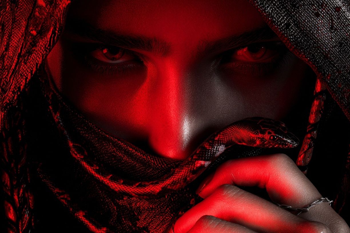 Crimson Serpent Portrait Print. poster — photography art