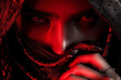 Crimson Serpent Portrait Print. poster print