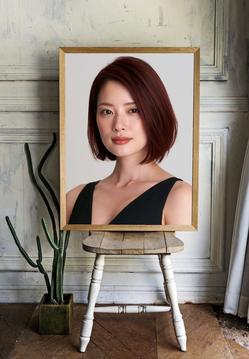 Asian Woman Portrait Print. room preview