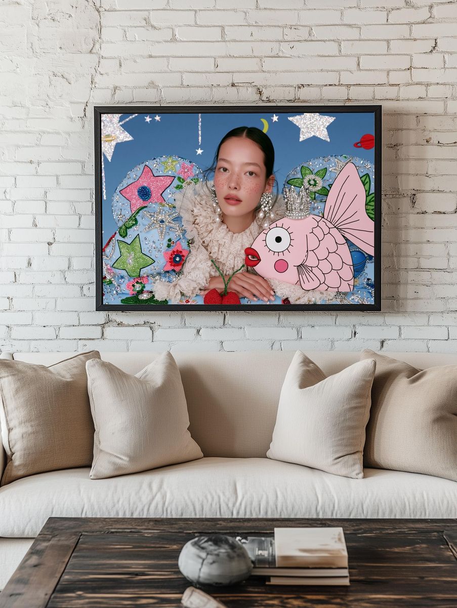 Surreal Fashion Portrait Print. — room view 1