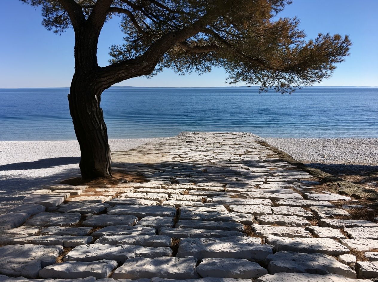 Seaside Stone Path Photography Poster. poster — photography art
