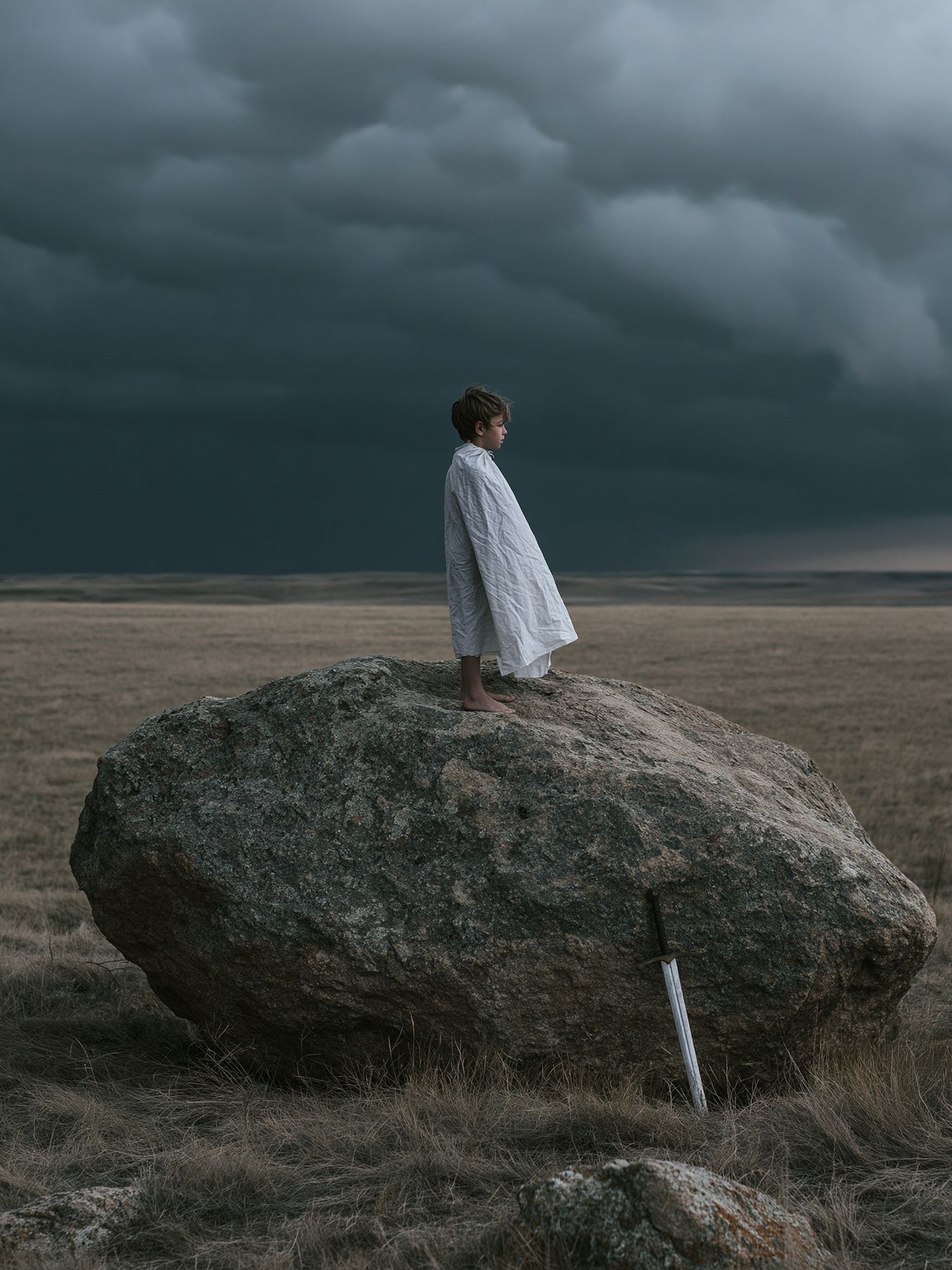 Stormy Field Child Portrait Print. poster — photography art