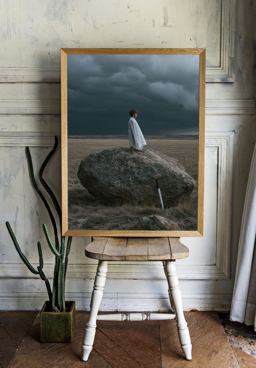 Stormy Field Child Portrait Print. — room view 1