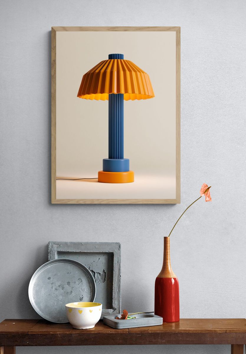Color Block Table Lamp Photography Print. — room view 3