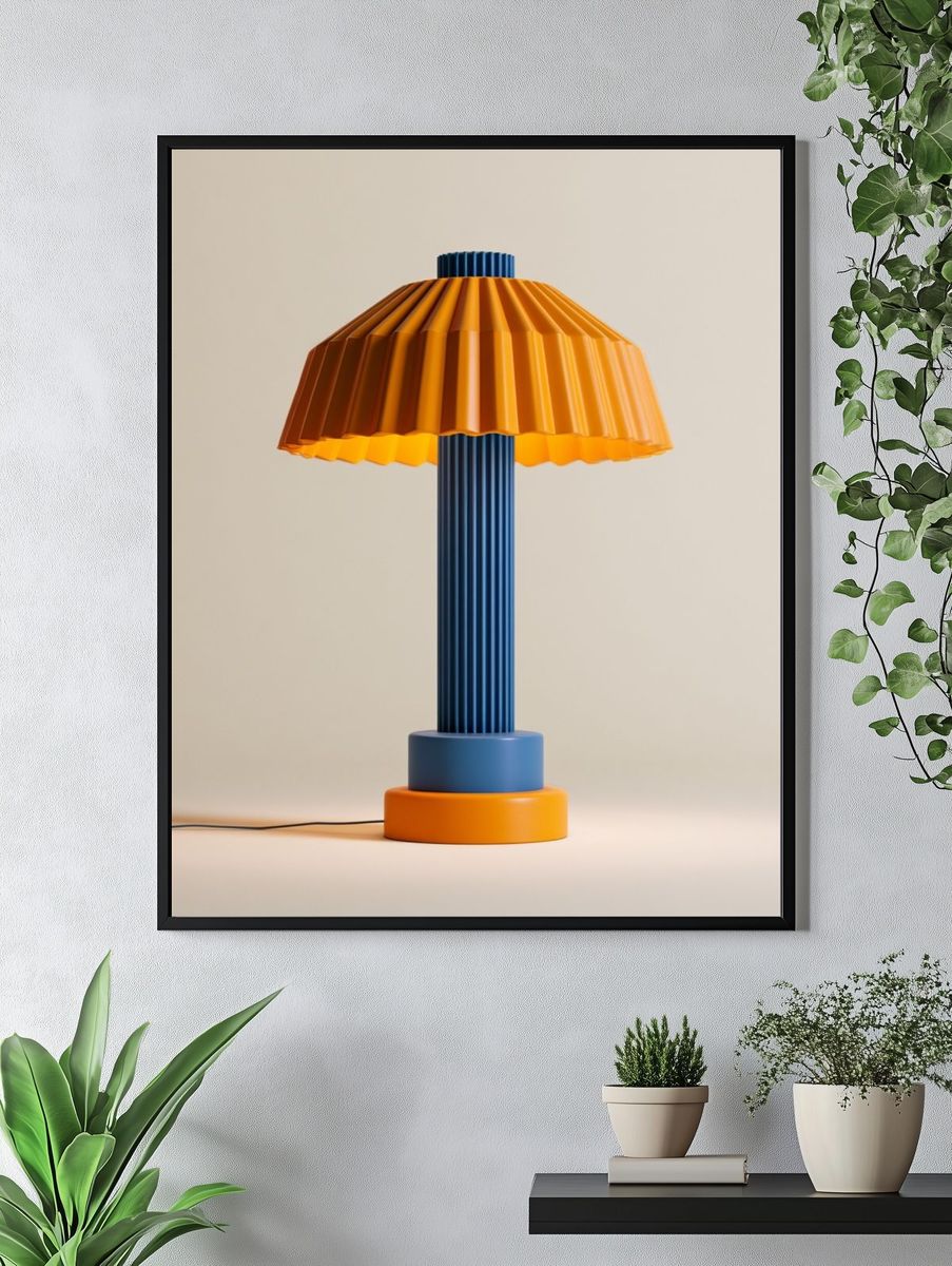 Color Block Table Lamp Photography Print. — room view 4
