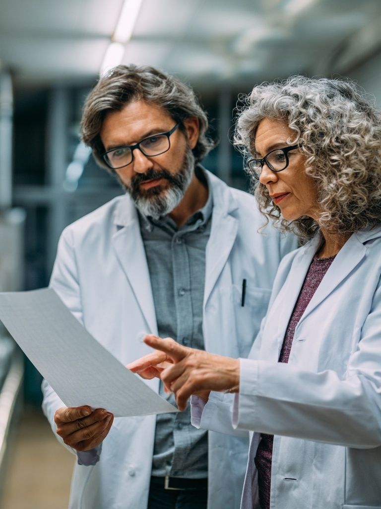 Scientists Reviewing Data Photography Poster. poster detail