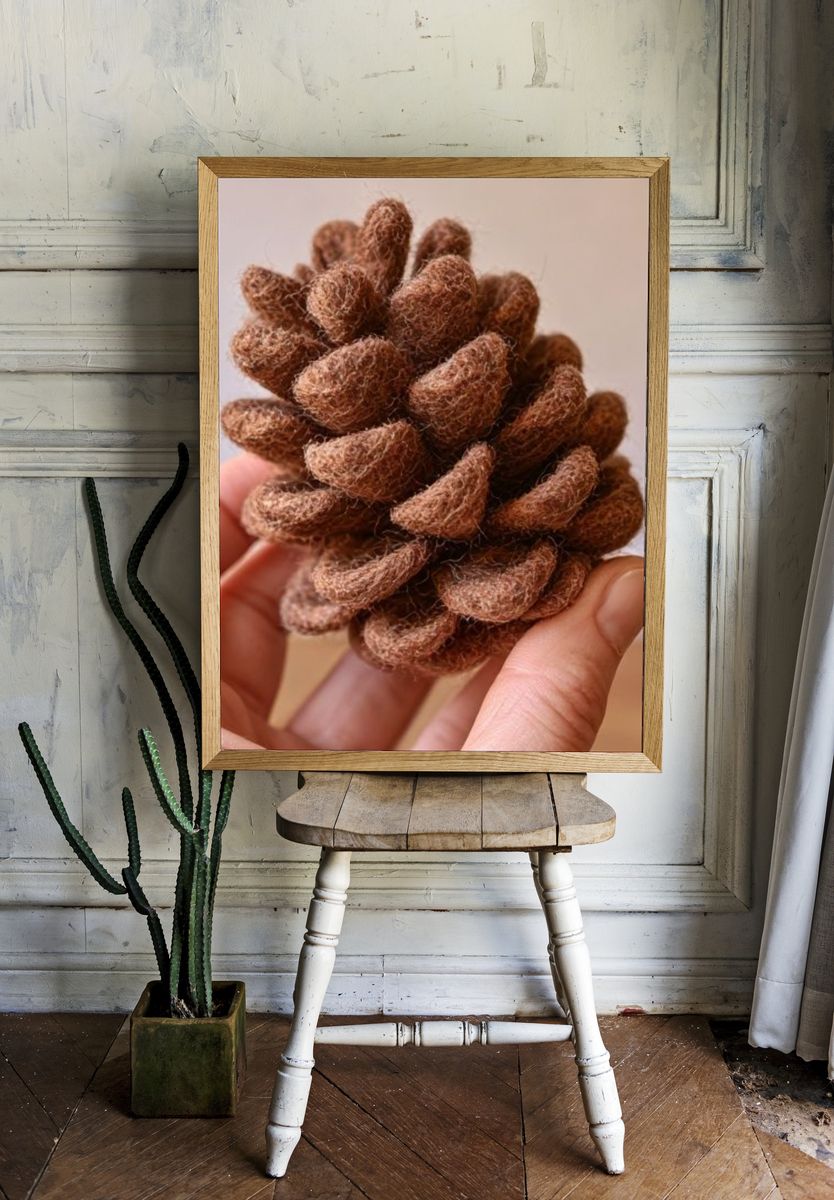 Pine Cone Texture Photography Poster. — room view 1