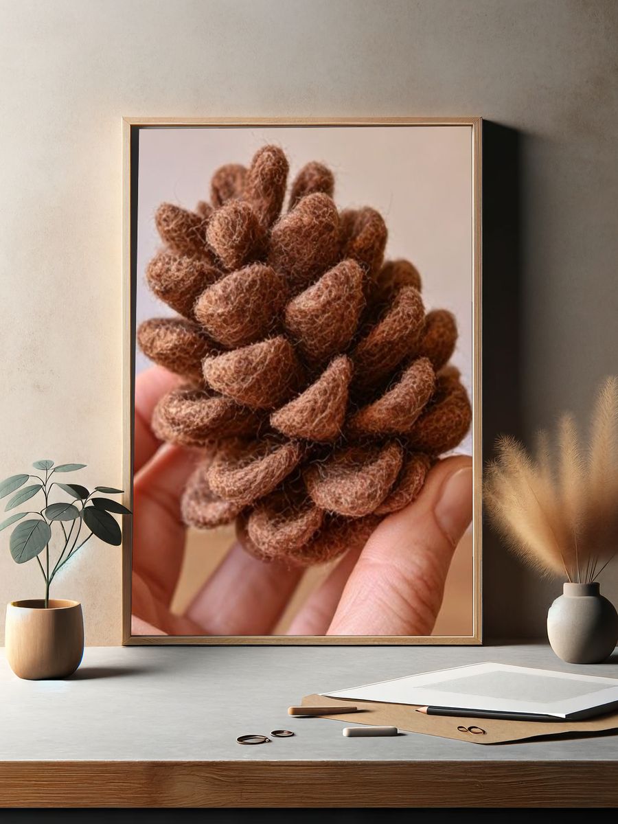 Pine Cone Texture Photography Poster. — room view 2