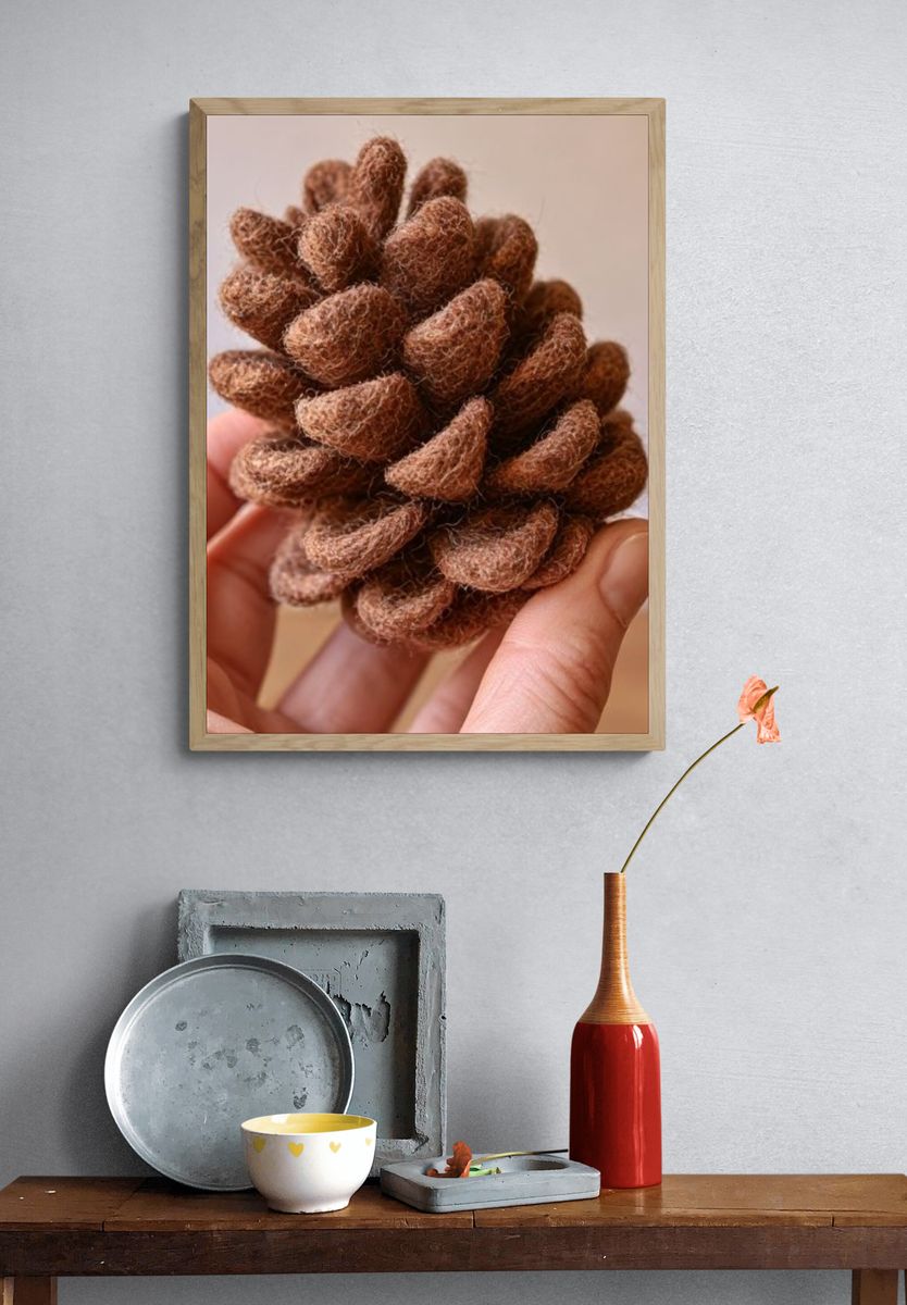 Pine Cone Texture Photography Poster. — room view 3