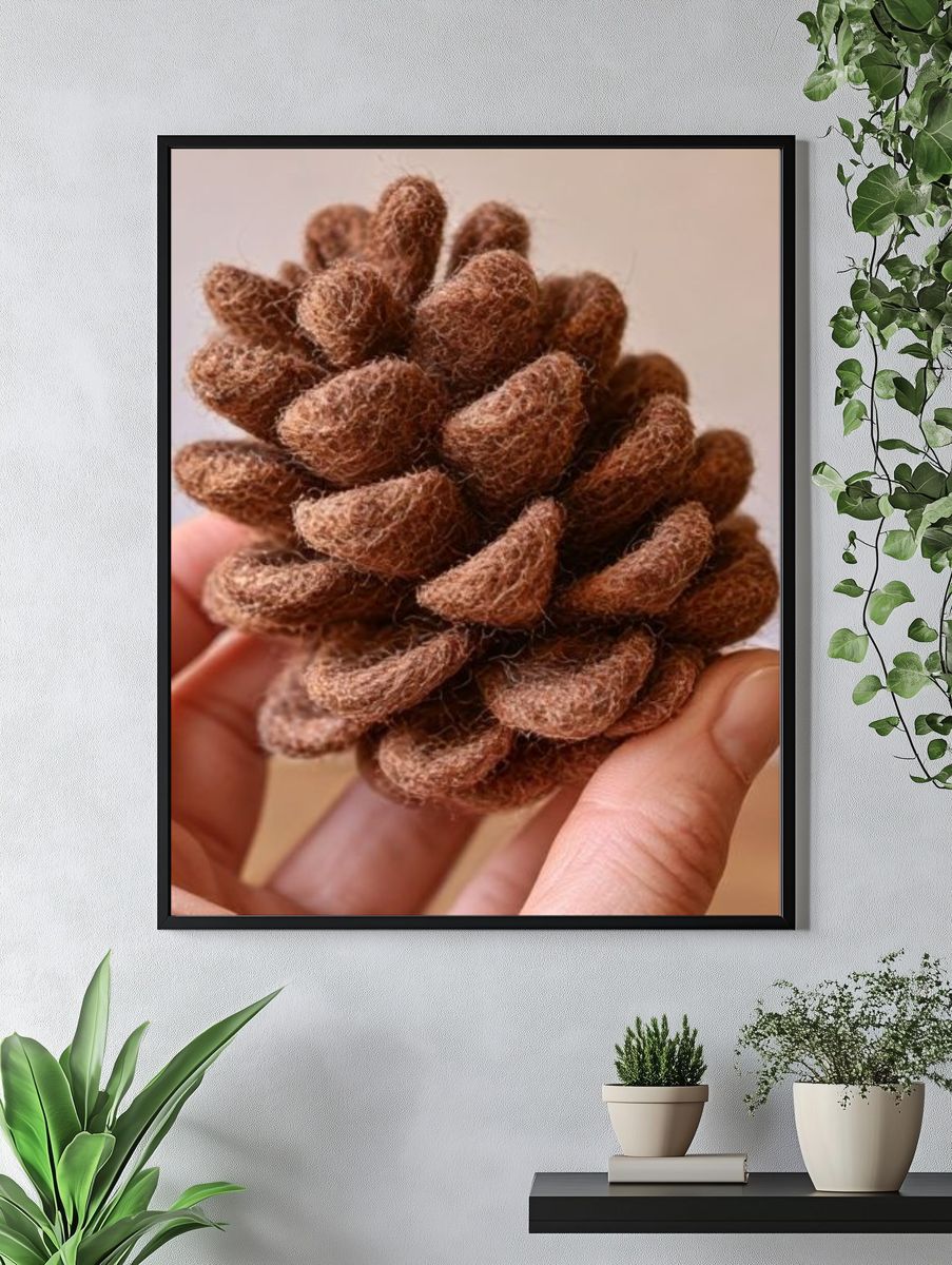 Pine Cone Texture Photography Poster. — room view 4