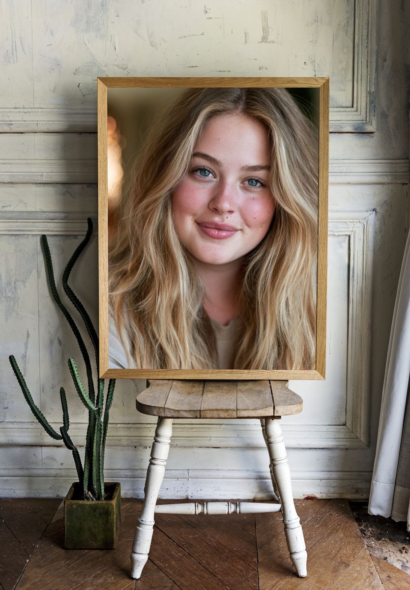 Blonde Portrait Photography Poster. — room view 1