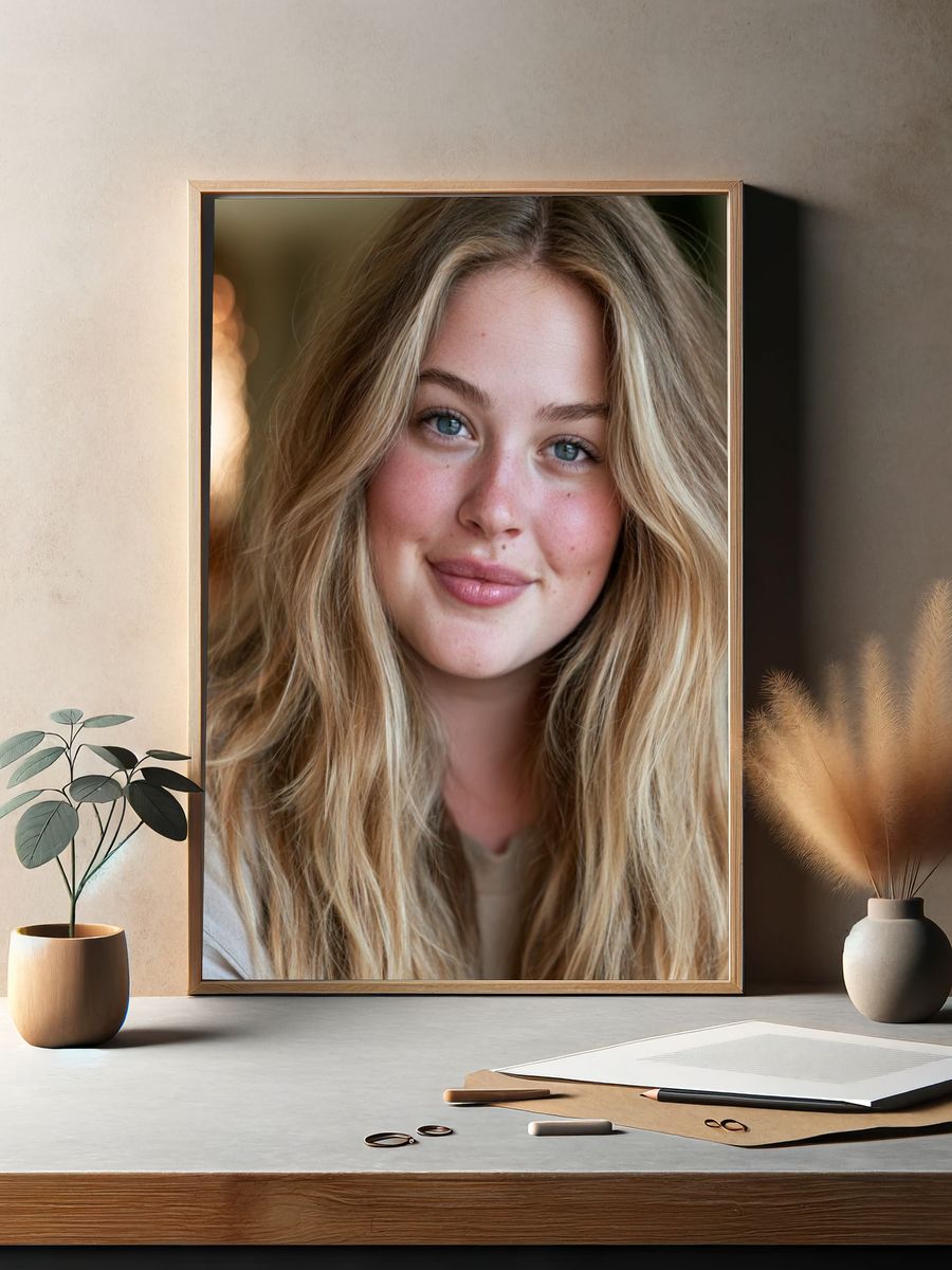 Blonde Portrait Photography Poster. — room view 2