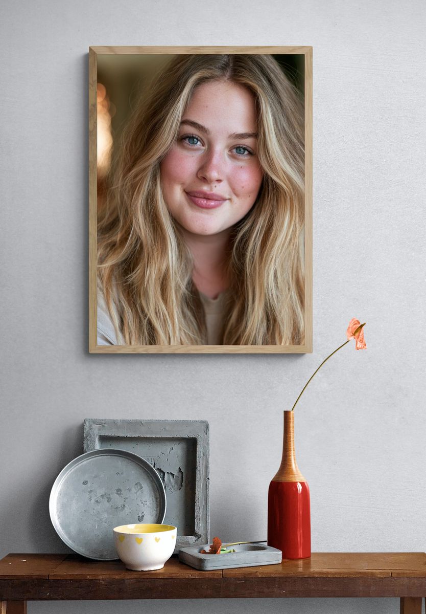 Blonde Portrait Photography Poster. — room view 3