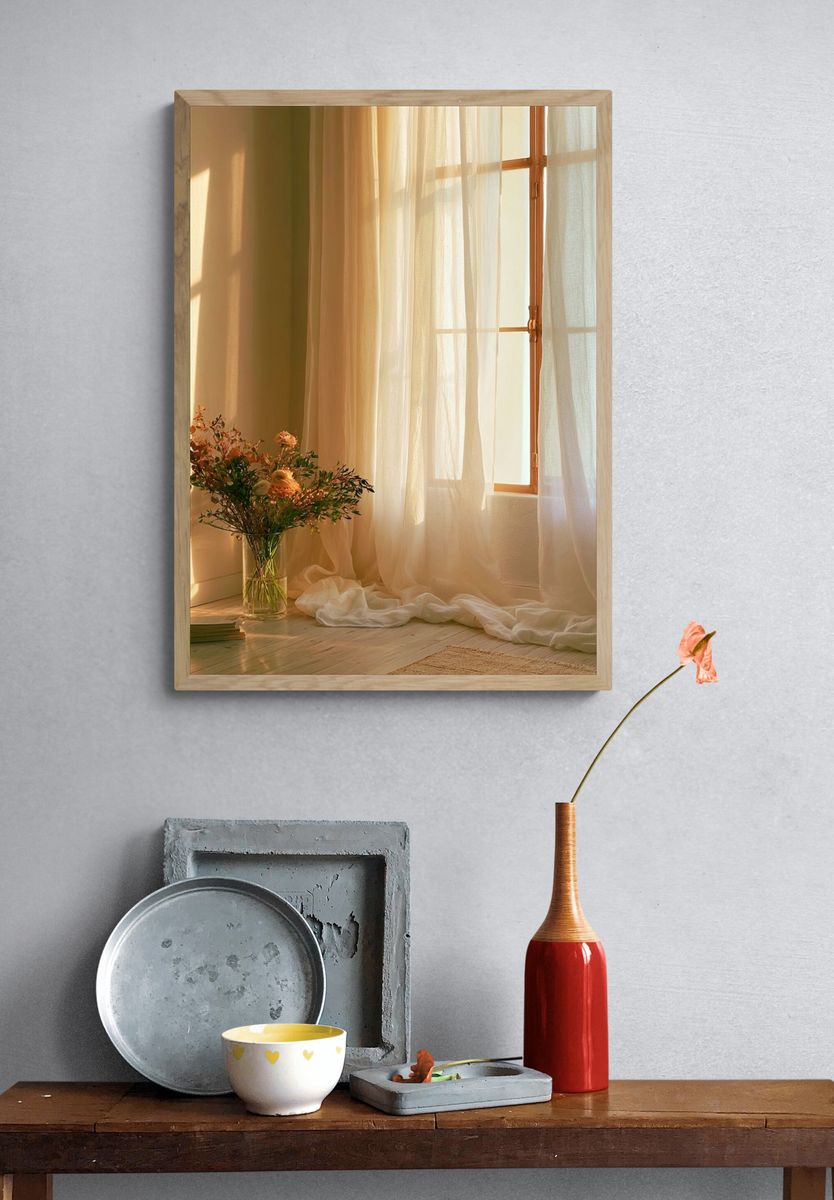 Sunlit Window Still Life Print. — room view 3