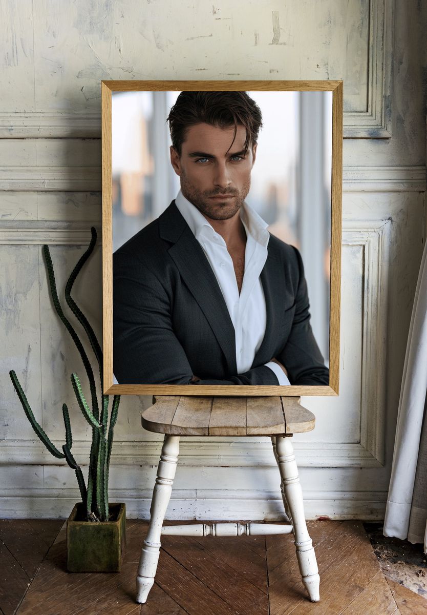Suited Male Portrait Photography Poster. room preview