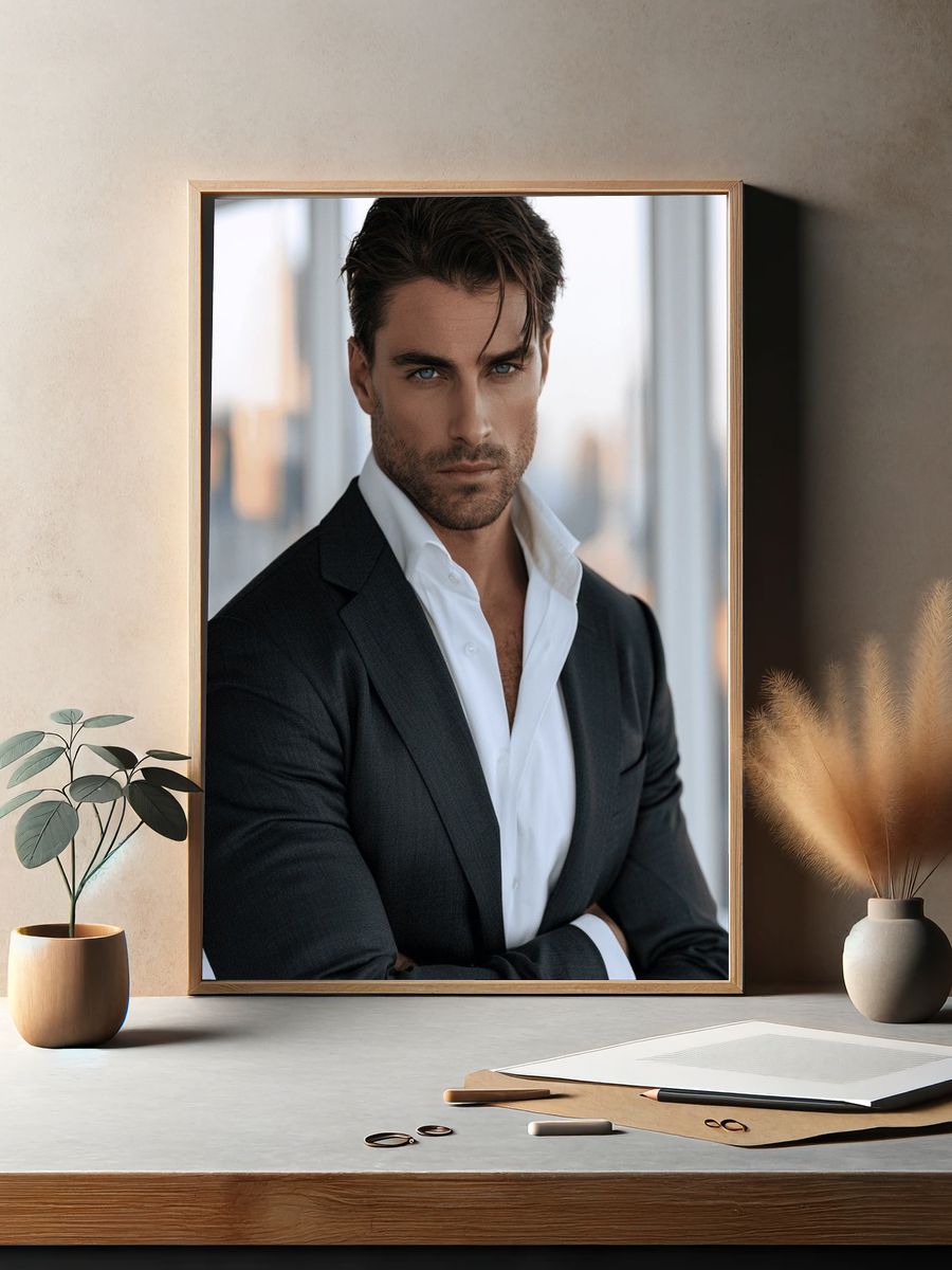 Suited Male Portrait Photography Poster. — room view 2
