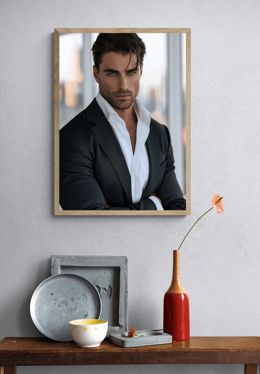 Suited Male Portrait Photography Poster. — room view 3