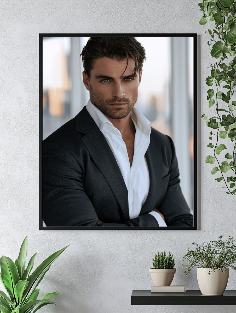 Suited Male Portrait Photography Poster. — room view 4