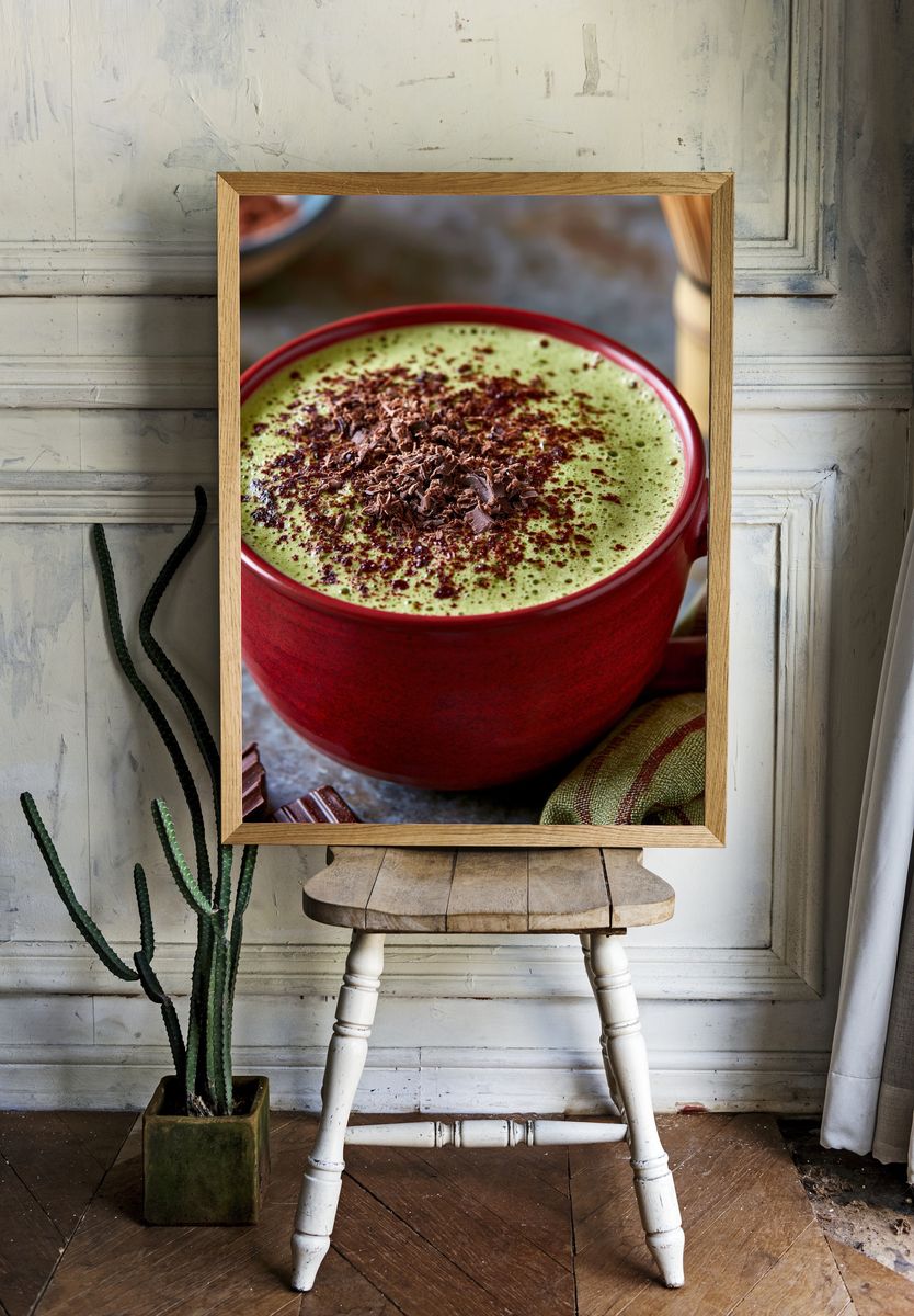Matcha Chocolate Mug Photography Poster. — room view 1