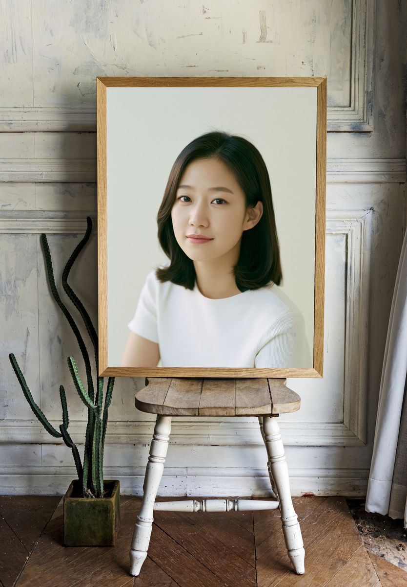 Soft Portrait of a Young Woman Poster. room preview