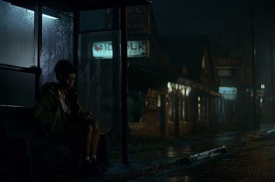 Rainy Night Street Photography Poster. poster