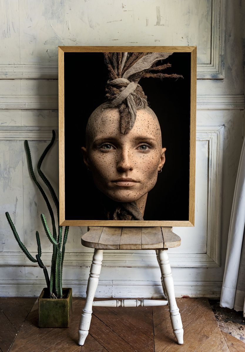 Textured Portrait Fine-Art Poster. — room view 1