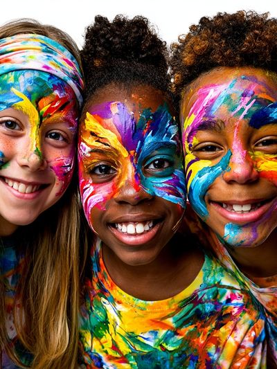 Colorful Kids Face Paint Photography Poster.