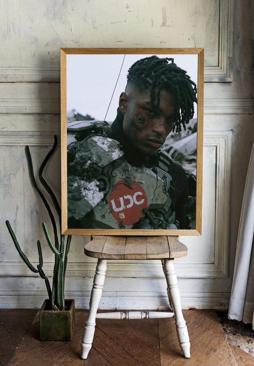 Cyborg Portrait Photography Poster. room preview
