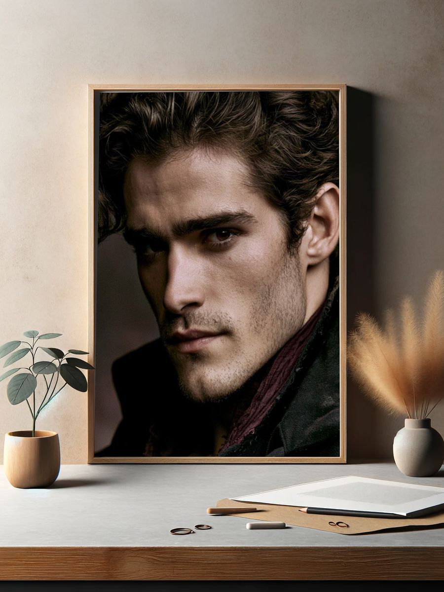 Moody Male Portrait Photography Poster. — room view 2