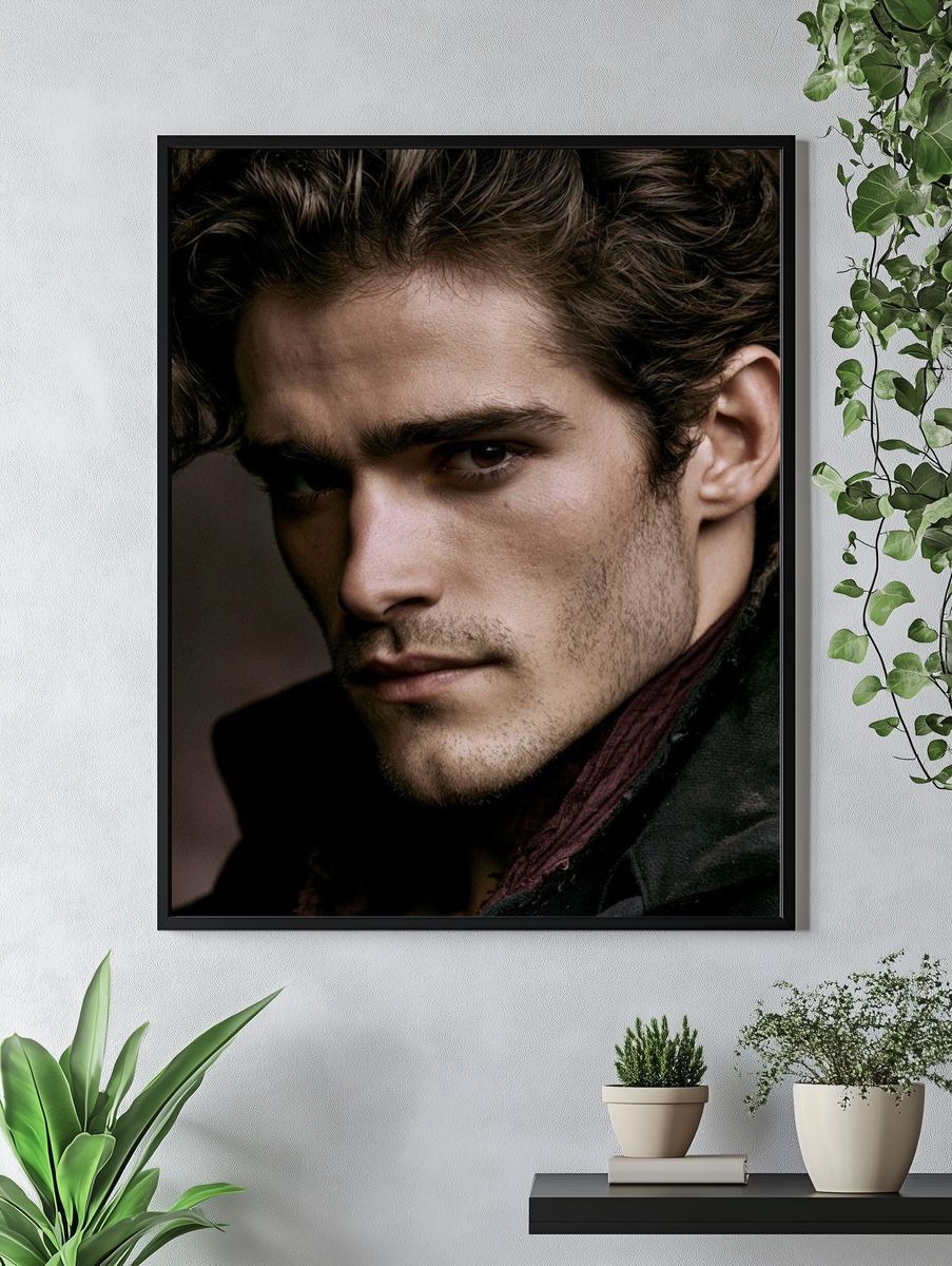 Moody Male Portrait Photography Poster. — room view 4