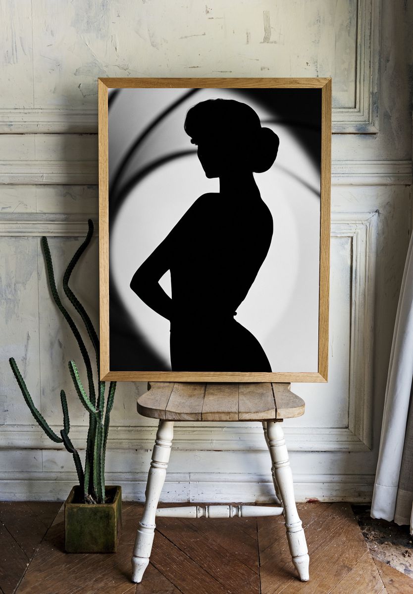 Elegant Woman Silhouette Photography Poster. — room view 1