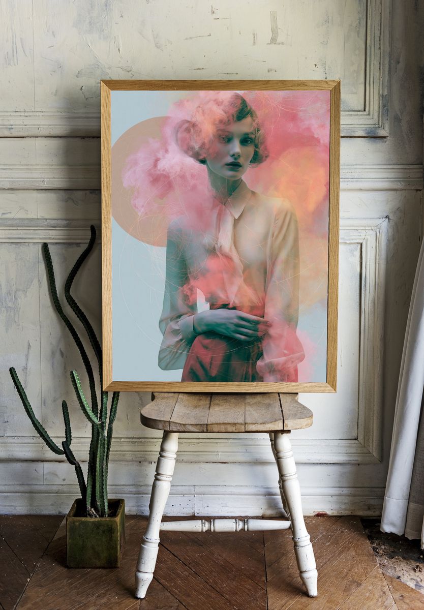 Dreamy Smoke Portrait Print. — room view 1