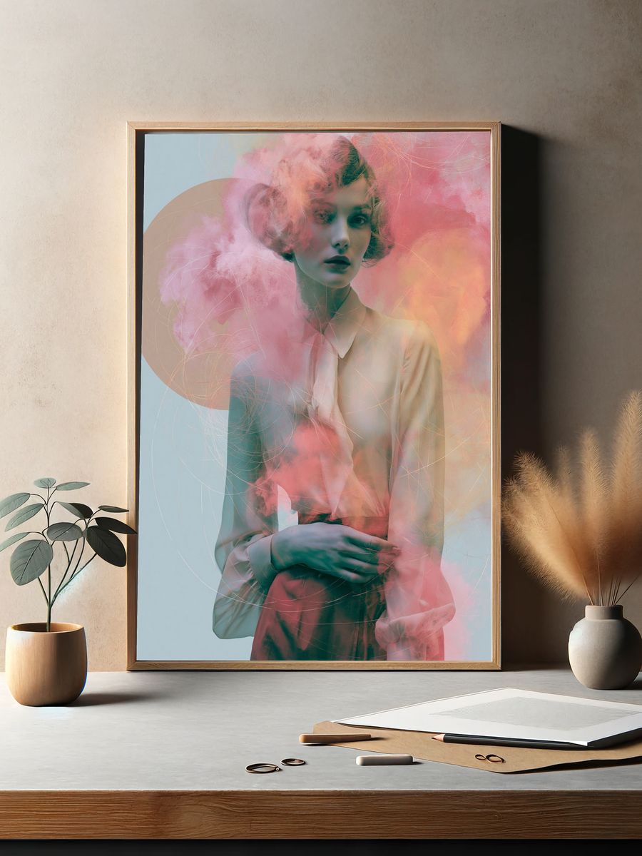Dreamy Smoke Portrait Print. — room view 2
