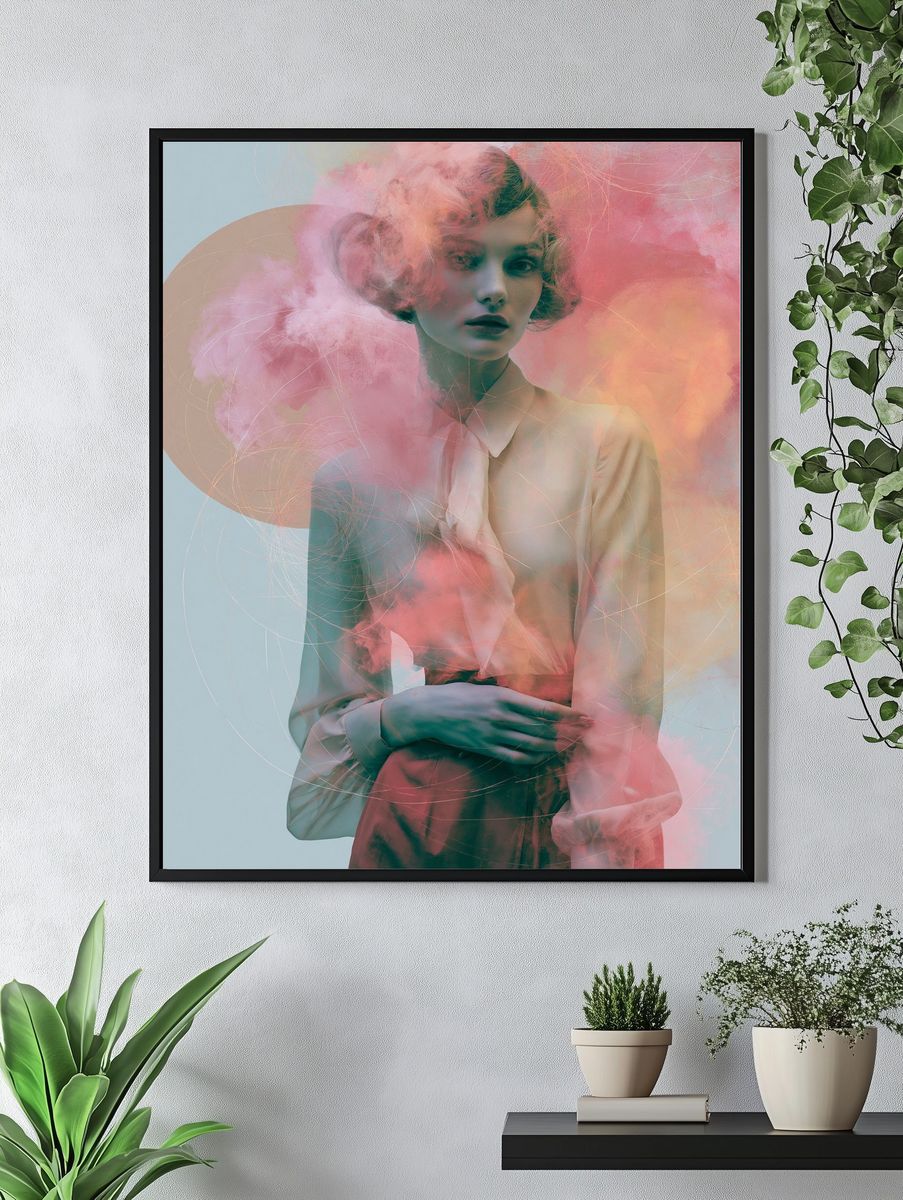 Dreamy Smoke Portrait Print. — room view 4
