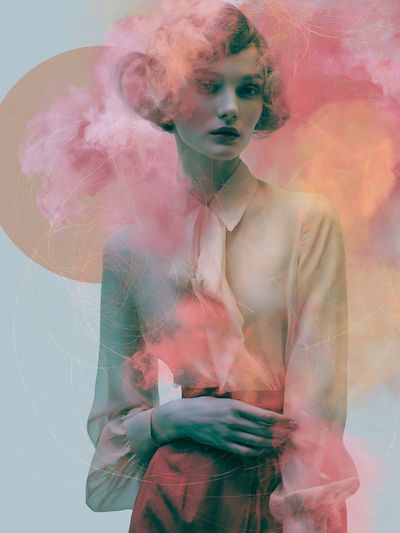 Dreamy Smoke Portrait Print. poster