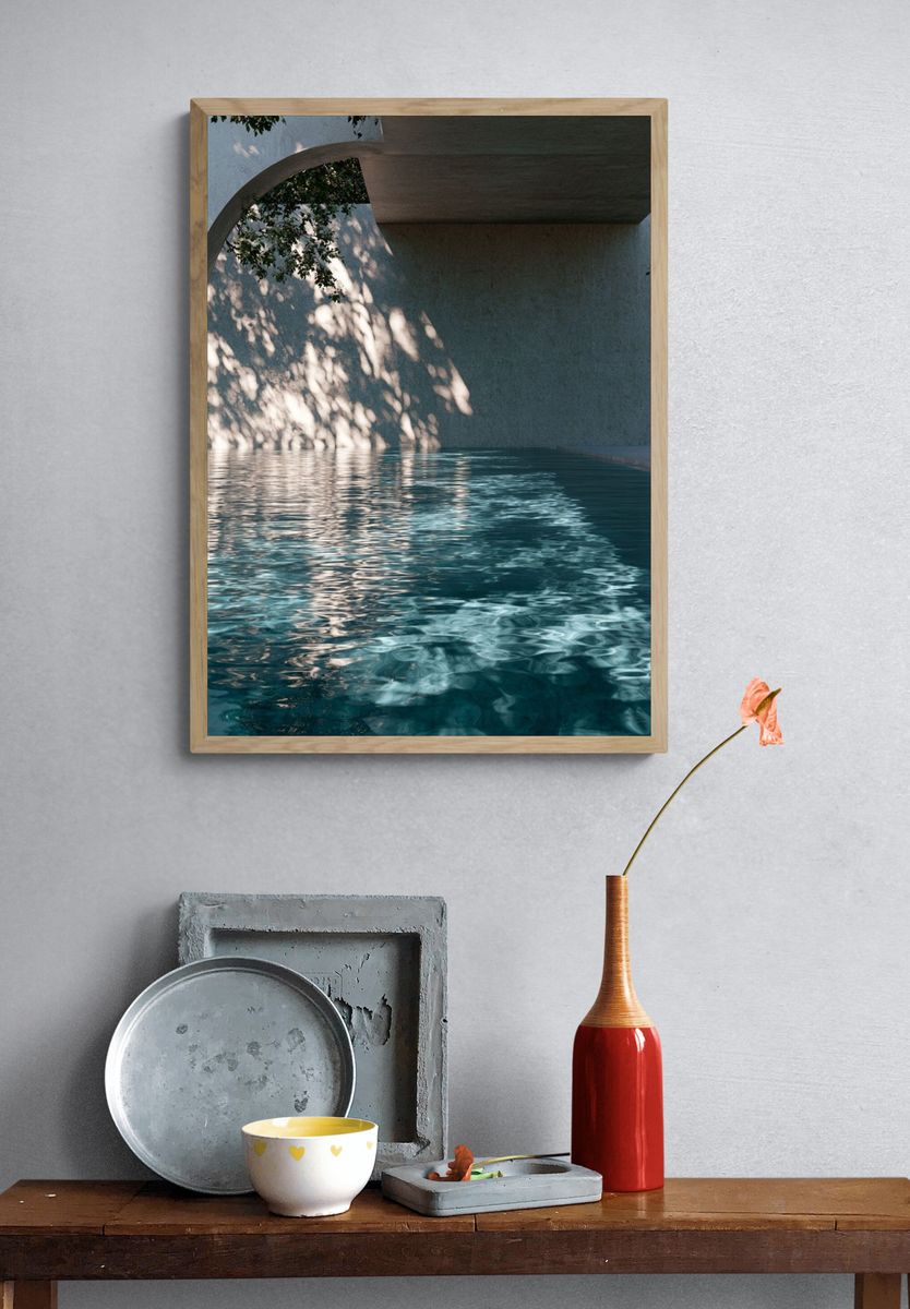 Shaded Pool Arch Photography Poster. — room view 3