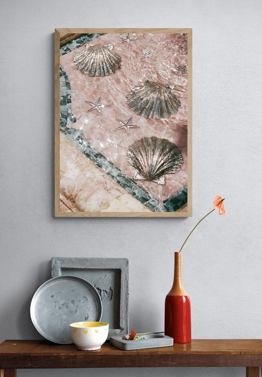 Seashell Mosaic Pool Poster. — room view 3