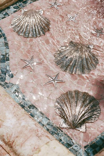 Seashell Mosaic Pool Poster.