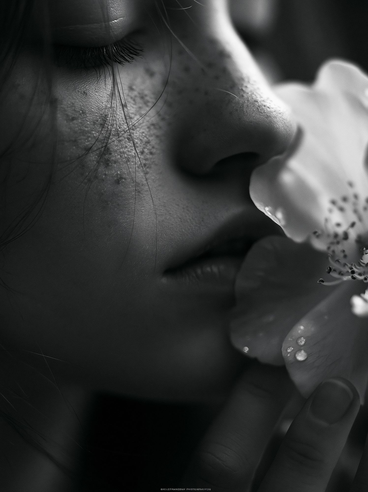 Monochrome Floral Portrait Print. poster — photography art