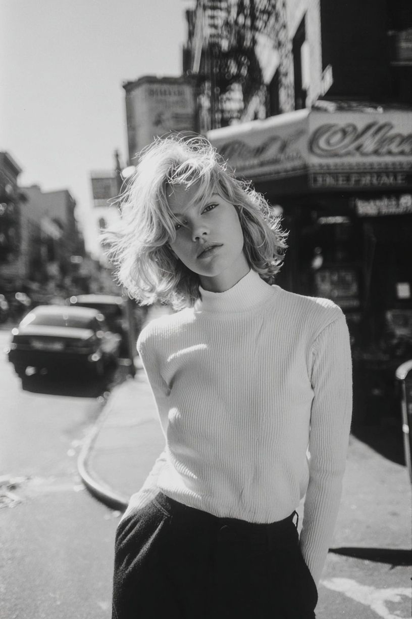 Street Portrait Black-White Poster. poster — photography art