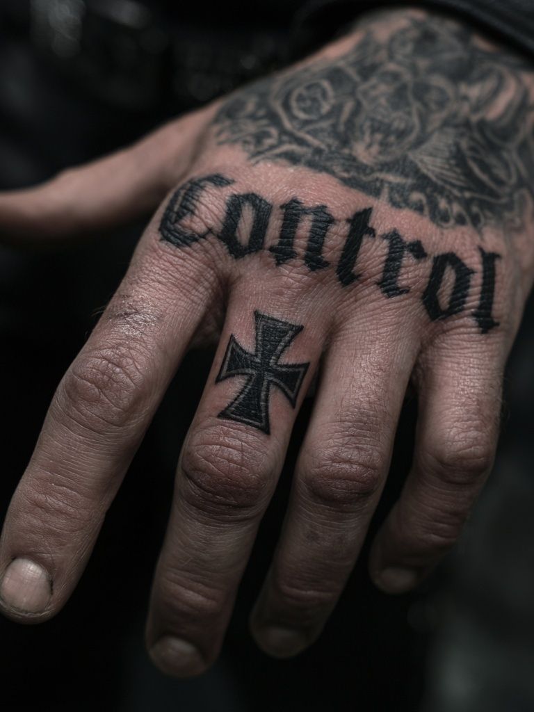 Tattooed Hand Portrait Print. poster — photography art